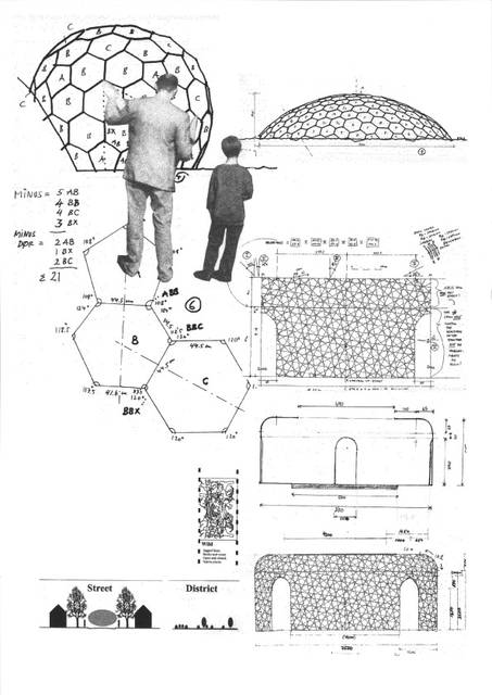 Sketch for 5-dimensionel pavillon by Einar Thorsteinn