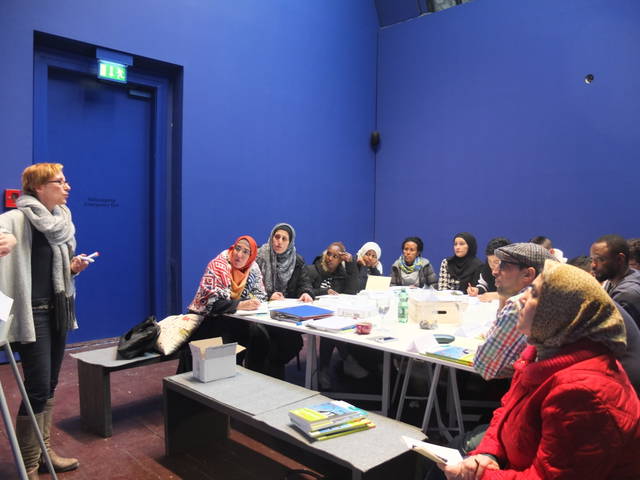 German lessons at TBA21-Augarten, Vienna, Austria as part of Olafur Eliasson: Green light, 2016 – An artistic workshop Co-produced by Thyssen-Bornemisza Art Contemporary  - TBA21-Augarten, Vienna – 2016 - Photo: Katharina Stöhr / TBA21