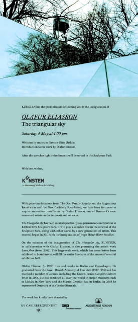 Invitation for Den trekantede himmel, KUNSTEN Museum of Modern Art Aalborg, Denmark 2013