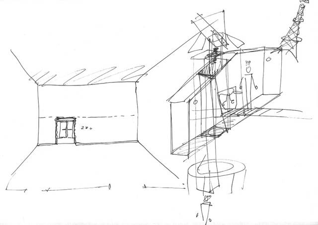 Sketch for Camera obscura, 1999, for the exhibition Chaque matin je me sens différent, chaque soir je me s