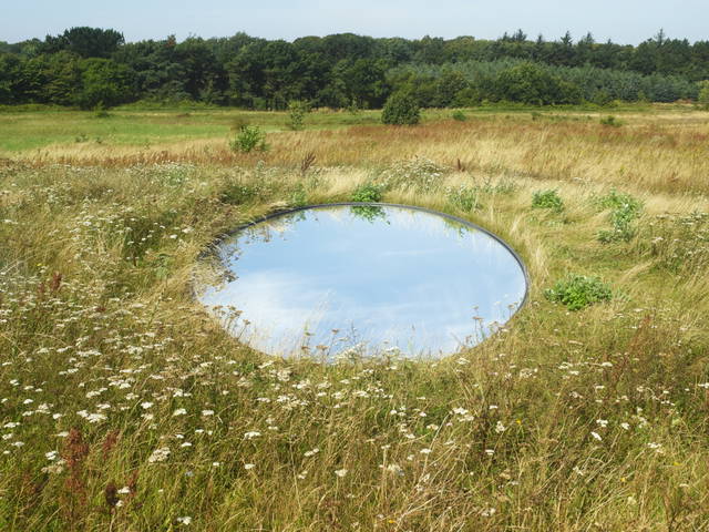 Your glacial expectations, 2012 (2012). Study of an elliptical mirror, part of a site-specific installatio - Kvadrat, Ebeltoft, Denmark – 2016 - Photo: Casper Sejersen