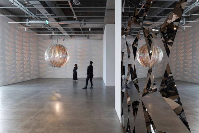 Installation view of Less ego wall, 2015 and The critical zone sphere, 2020 - Istanbul Museum of Modern Art, Istanbul – 2024 - Photo: Kayhan Kaygusuz