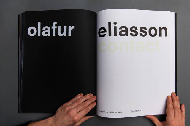 Spread from Olafur Eliasson: Contact, edited by Studio Olafur Eliasson, Berlin 2014