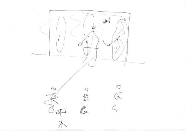 Sketch for Slow-motion shadow in colour, 2009