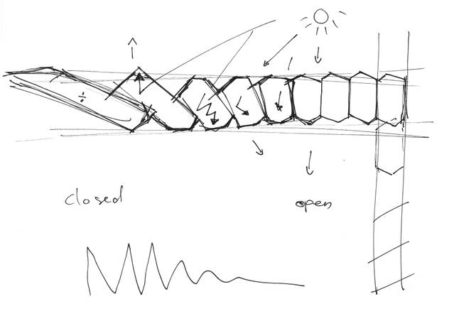 Sketch for Glass brick for the façades of The Harpa Reykjavik Concert Hall and Conference Centre