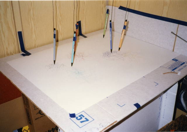 Drawing machine experiments by Olafur Eliasson and Elias Hjörleifsson - Sea between Greenland and Iceland – 1999