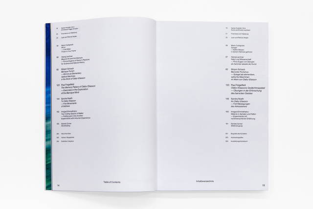 Spread from Olafur Eliasson - Baroque Baroque, edited by Francesca von Habsburg, Agnes Husslein-Arco, Daniela Zyman, Berlin 2015