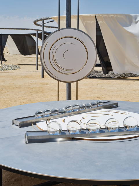Solar-drawing observatory (Small spheres), 2023 - near the Al Thakhira Mangrove in Northern Qatar – 2023 - Photo: Anders Sune Berg