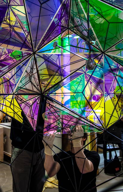 At Studio Olafur Eliasson, constructing The exploration of the center of the sun - Photo: María del Pilar García Ayensa / Studio Olafur Eliasson