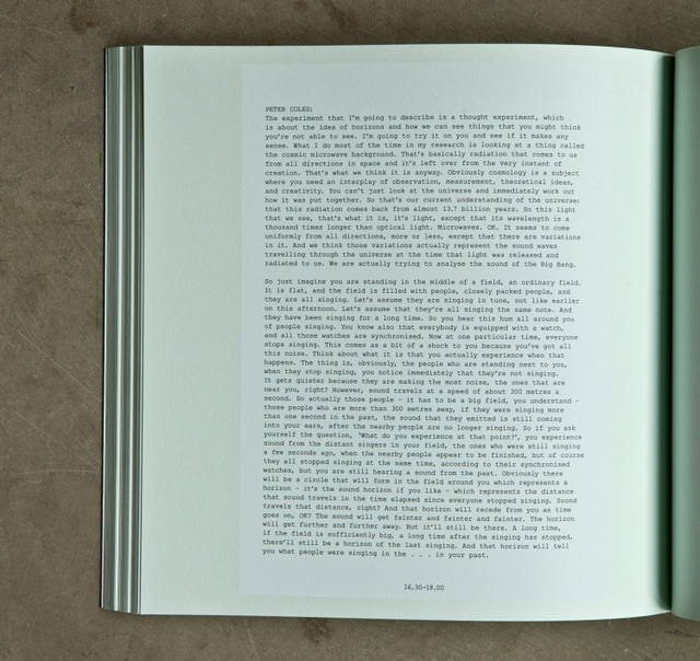 Peter Coles describes a thought experiment about the idea of horizons, from Olafur Eliasson: Life is Space 4, edited by Anna Engberg-Pedersen / Studio Olafur Eliasson, Berlin 2012