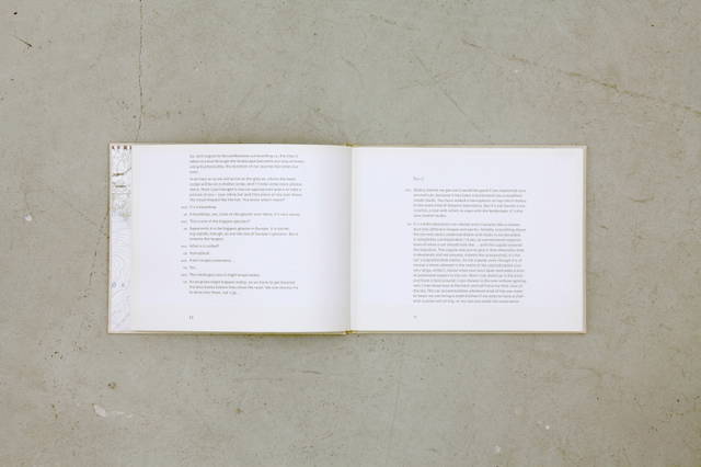 Spread from The Goose Lake Trail (Southern Route), A Road Conversation between Olafur Eliasson and Hans Ulrich Obrist, edited by Studio Olafur Eliasson and Eidar Art Center, Iceland 2006