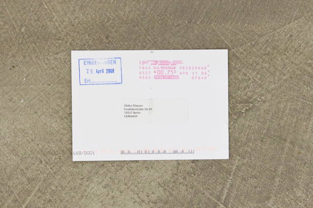 Invitation for Your engagement sequence, Tanya Bonakdar Gallery, New York, 2006