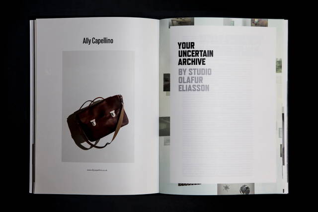 Spread from Your uncertain archive by Studio Olafur Eliasson in Disegno no.7, Spread from Your uncer