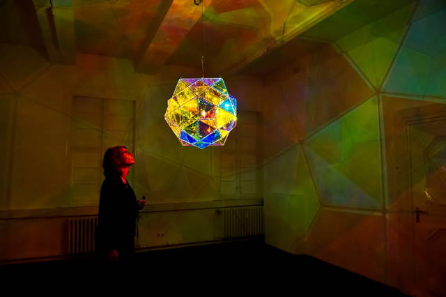 Infinite colour double polyhedron lamp, 2011 - Mönchehaus Museum für Moderne Kunst, Goslar, Germany – 2013 - Photo: Heike Göttert