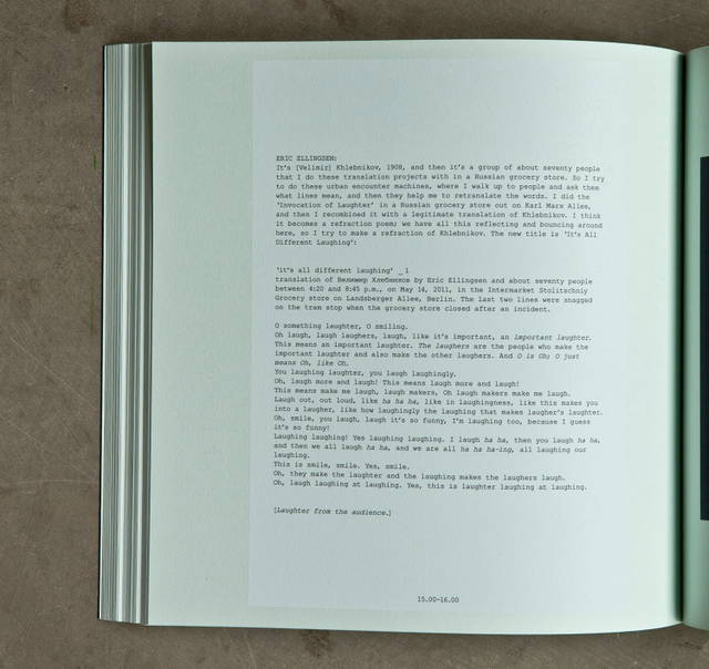 Eric Ellingsen considers urban encounter machines as translational device, from Olafur Eliasson: Life is Space 4, edited by Anna Engberg-Pedersen / Studio Olafur Eliasson, Berlin 2012