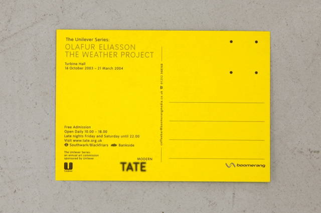 Invitation for Olafur Eliasson: The weather project, 2003, Turbine Hall Tate Modern, London, 2003-2004