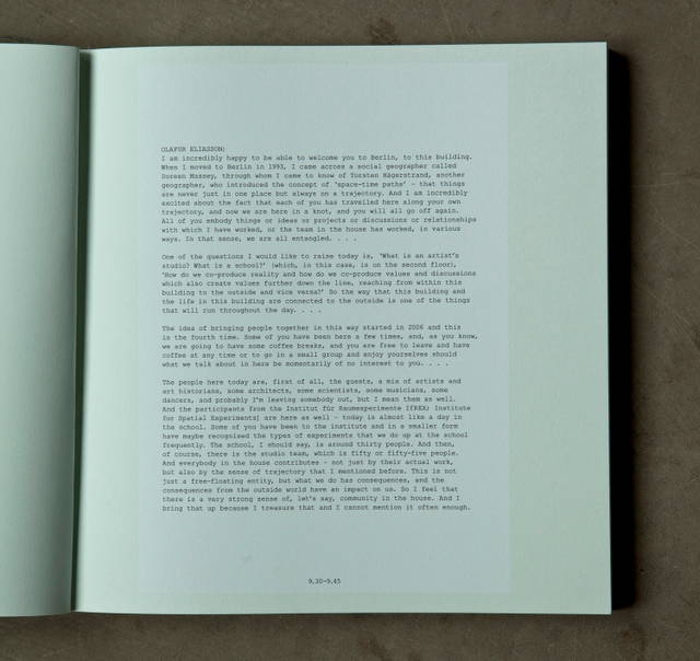 Introduction by Olafur Eliasson from Olafur Eliasson: Life is Space 4, edited by Anna Engberg-Pedersen / Studio Olafur Eliasson, Berlin 2012
