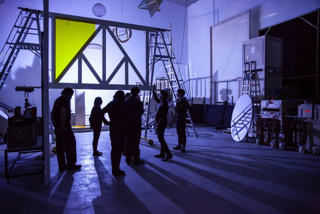 At Studio Olafur Eliasson, Olafur and the team testing a light and shadow installation - Photo: María del Pilar García Ayensa / Studio Olafur Eliasson 