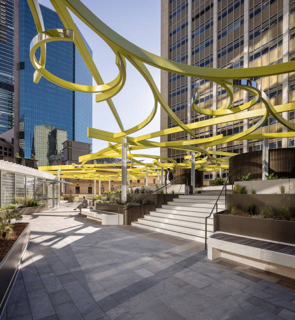 Roof for stray thoughts, 2021, detail - Quay Quarter, Sydney – 2022 - Photo: Adam Mørk