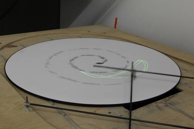 Spatial vibration: string-based instrument,  study II (2008) with Hildur Guðnadóttir, at Life is spa - Studio Olafur Eliasson, Berlin – 2011 - Photo: María del Pilar García Ayensa / Studio Olafur Eliasson