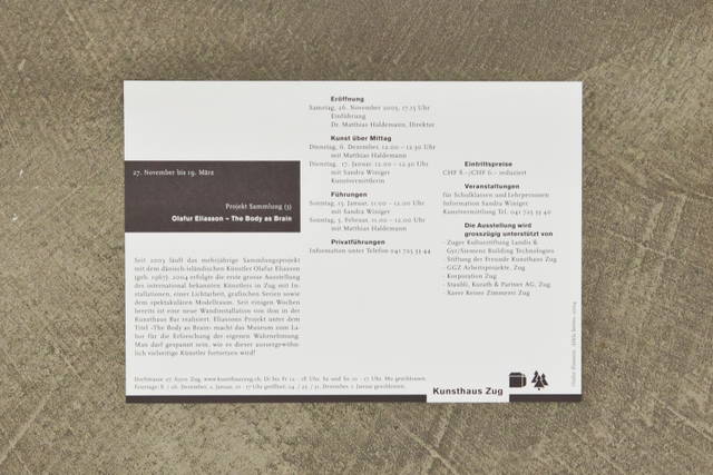 Invitation for The Body as Brain (3), Kunsthaus Zug, Zug, 2005