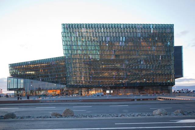 Facades of Harpa Reykjavik Concert Hall and Conference Centre