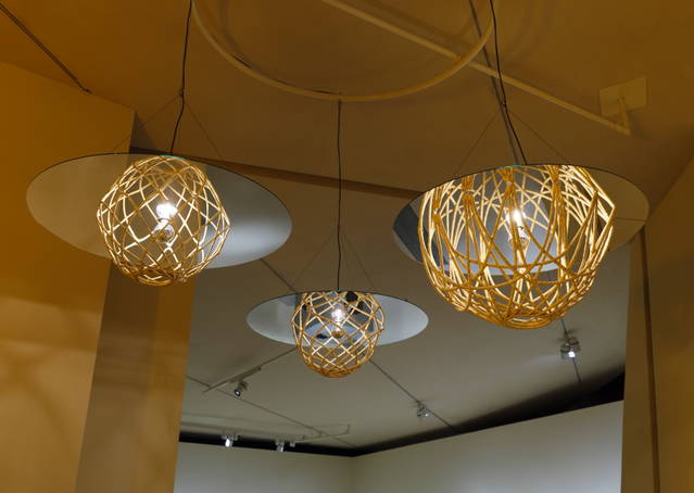 The complete sphere lamp, 2015, set of three - National Museum of Qatar, Doha – 2023 - Photo: Anders Sune Berg