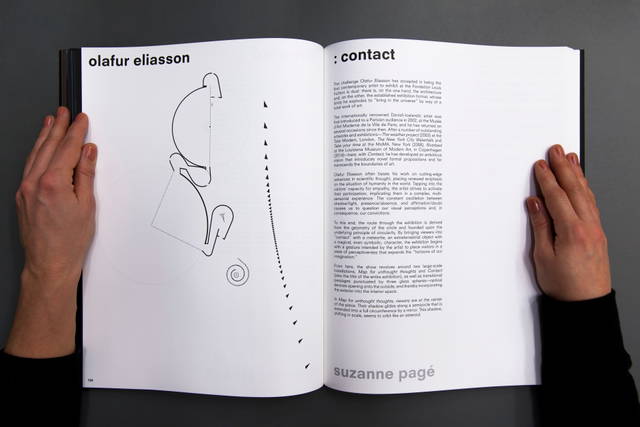 Spread from Olafur Eliasson: Contact, edited by Studio Olafur Eliasson, Berlin 2014