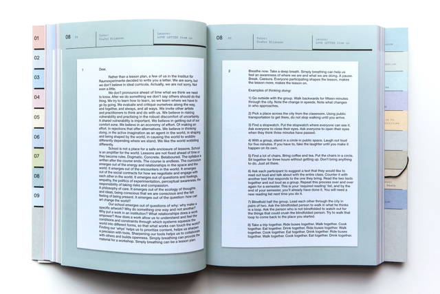Spread from Love letter from us by Olafur Eliasson, Christina Werner and Eric Ellingsen in Akademie  - Photo: María del Pilar García Ayensa / Studio Olafur Eliasson