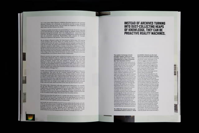 Spread from Your uncertain archive by Studio Olafur Eliasson in Disegno no.7, Spread from Your uncer