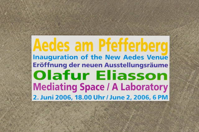Invitation for A laboratory of mediating space, Aedes am Pfefferberg, Berlin, 2006