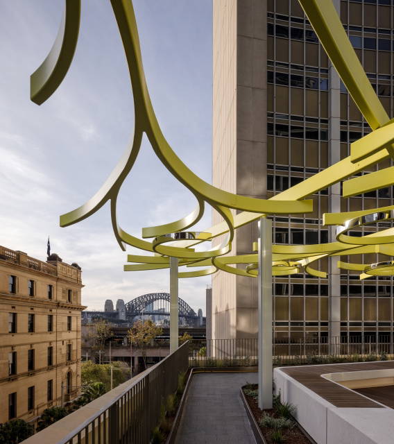 Roof for stray thoughts, 2021, detail - Quay Quarter, Sydney – 2022 - Photo: Adam Mørk