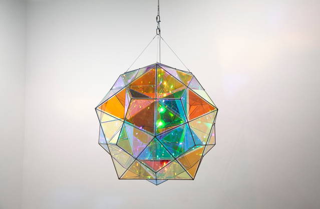 Infinite colour double polyhedron lamp