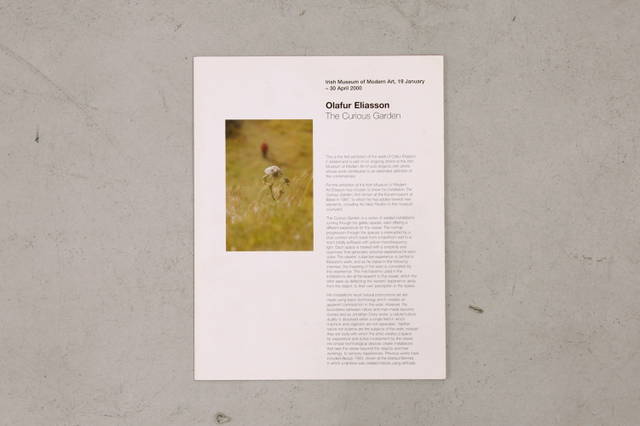 Invitation for Olafur Eliasson: The Curious Garden, 2000, Irish Museum of Modern Art, Dublin, 2000
