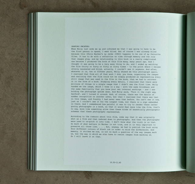 Sanford Kwinter considers Chris Marker's La Jetée, from Olafur Eliasson: Life is Space 4, edited by Anna Engberg-Pedersen / Studio Olafur Eliasson, Berlin 2012