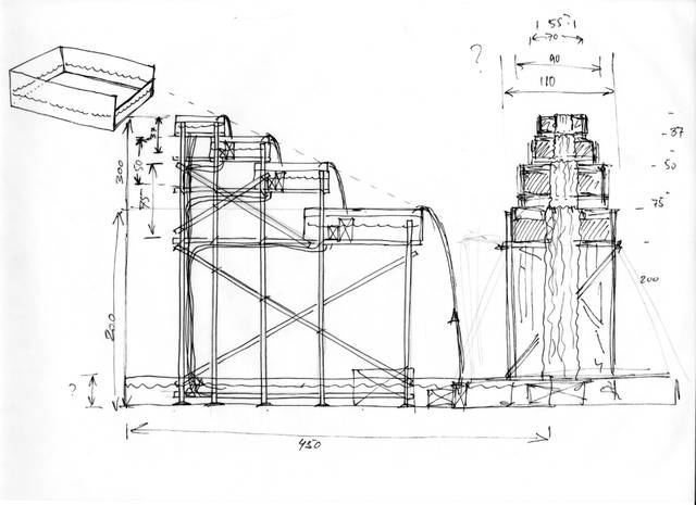 Sketch for Reversed waterfall, 1998
