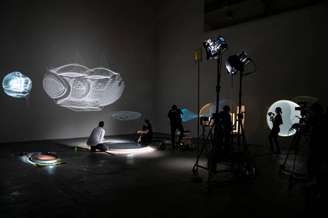 At Studio Olafur Eliasson, testing Sometimes the river is the bridge, 2020 - Photo: María del Pilar García Ayensa / Studio Olafur Eliasson